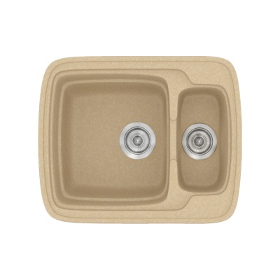 Νεροχύτης συνθετικός γρανίτη Sanitec Classic 314 60x51cm σε χρώμα 45. Granite Cappucino