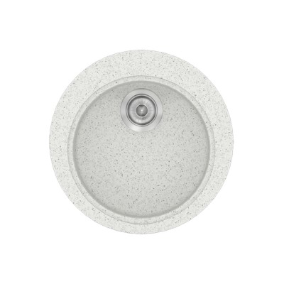 Νεροχύτης συνθετικός γρανίτη Sanitec Classic 316 48x48cm σε χρώμα 01. Granite White