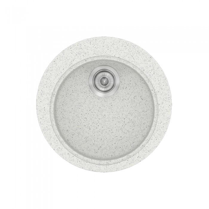 Νεροχύτης συνθετικός γρανίτη Sanitec Classic 316 48x48cm σε χρώμα 01. Granite White