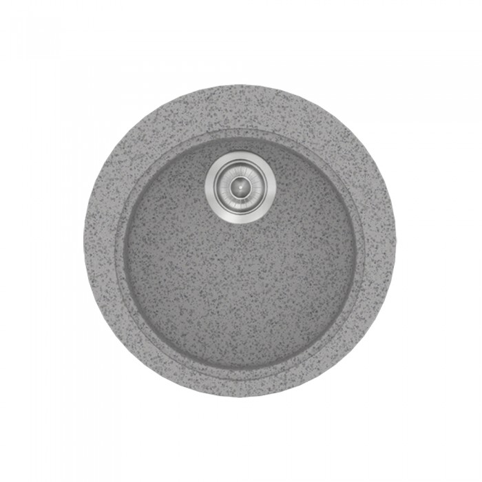 Νεροχύτης συνθετικός γρανίτη Sanitec Classic 316 48x48cm σε χρώμα 04. Granite Grey