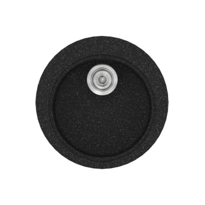 Νεροχύτης συνθετικός γρανίτη Sanitec Classic 316 48x48cm σε χρώμα 05. Granite Black