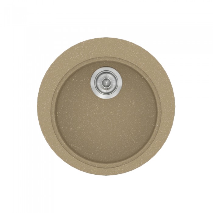 Νεροχύτης συνθετικός γρανίτη Sanitec Classic 316 48x48cm σε χρώμα 15. Metallic Cream