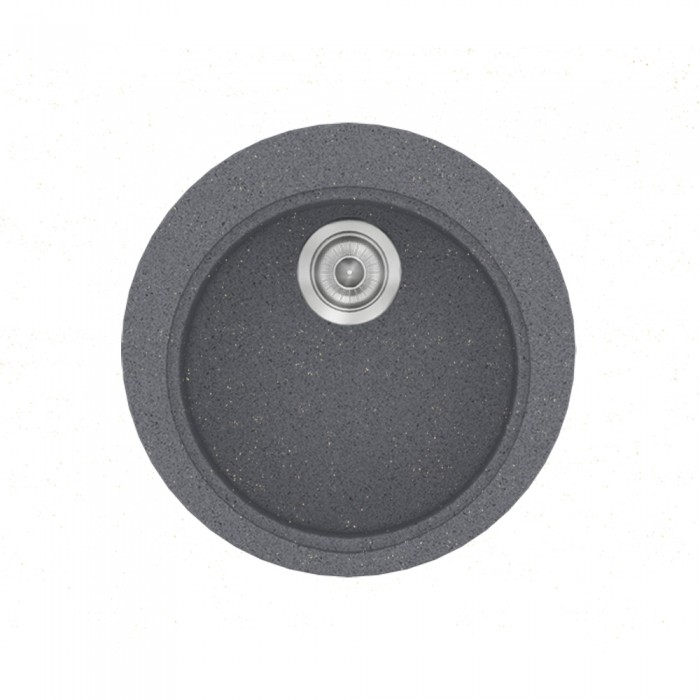 Νεροχύτης συνθετικός γρανίτη Sanitec Classic 316 48x48cm σε χρώμα 17. Metallic Silver