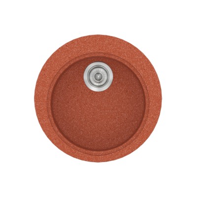 Νεροχύτης συνθετικός γρανίτη Sanitec Classic 316 48x48cm σε χρώμα 20. Granite Terracota