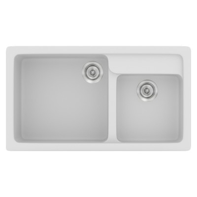 Νεροχύτης συνθετικός γρανίτη Sanitec Classic 317 90x51cm σε χρώμα 00. White