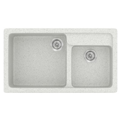 Νεροχύτης συνθετικός γρανίτη Sanitec Classic 317 90x51cm σε χρώμα 01. Granite White