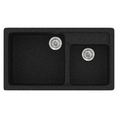 Νεροχύτης συνθετικός γρανίτη Sanitec Classic 317 90x51cm σε χρώμα 05. Granite Black