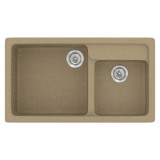 Νεροχύτης συνθετικός γρανίτη Sanitec Classic 317 90x51cm σε χρώμα 15. Metallic Cream