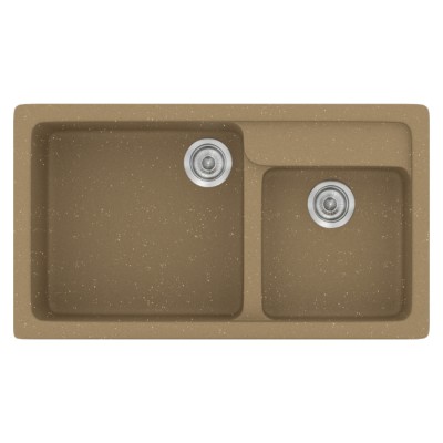 Νεροχύτης συνθετικός γρανίτη Sanitec Classic 317 90x51cm σε χρώμα 16. Metallic Coffee