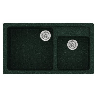 Νεροχύτης συνθετικός γρανίτη Sanitec Classic 317 90x51cm σε χρώμα 19. Granite Green