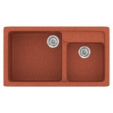 Νεροχύτης συνθετικός γρανίτη Sanitec Classic 317 90x51cm σε χρώμα 20. Granite Terracota