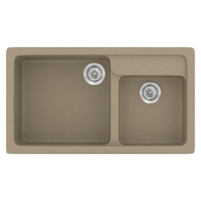 Νεροχύτης συνθετικός γρανίτη Sanitec Classic 317 90x51cm σε χρώμα 42. Granite Taupe