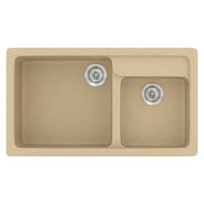 Νεροχύτης συνθετικός γρανίτη Sanitec Classic 317 90x51cm σε χρώμα 45. Granite Cappucino