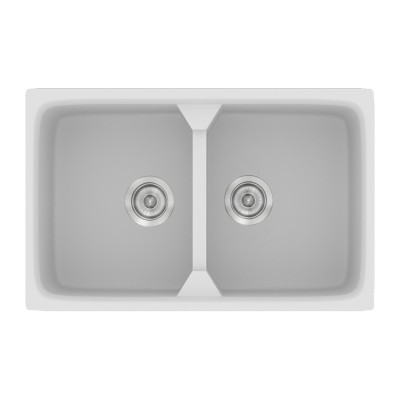 Νεροχύτης συνθετικός γρανίτη Sanitec Classic 318 78x51cm σε χρώμα 00. White