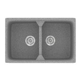 Νεροχύτης συνθετικός γρανίτη Sanitec Classic 318 78x51cm σε χρώμα 04. Granite Grey