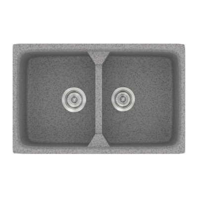 Νεροχύτης συνθετικός γρανίτη Sanitec Classic 318 78x51cm σε χρώμα 04. Granite Grey