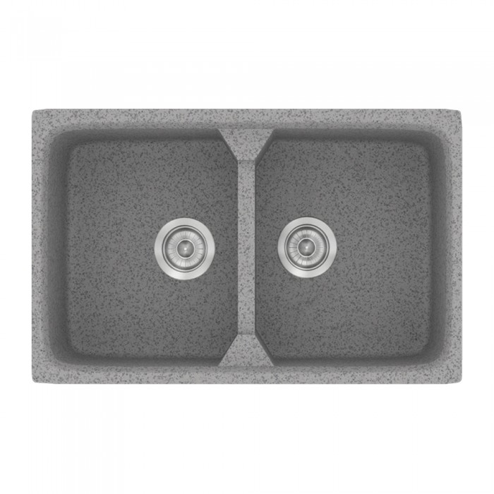 Νεροχύτης συνθετικός γρανίτη Sanitec Classic 318 78x51cm σε χρώμα 04. Granite Grey