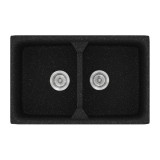 Νεροχύτης συνθετικός γρανίτη Sanitec Classic 318 78x51cm σε χρώμα 05. Granite Black