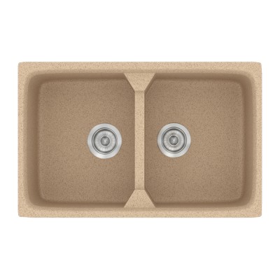 Νεροχύτης συνθετικός γρανίτη Sanitec Classic 318 78x51cm σε χρώμα 10. Granite Beige