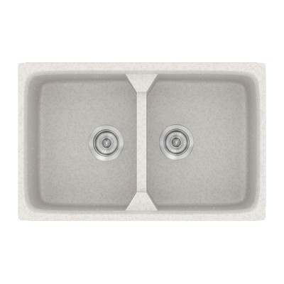 Νεροχύτης συνθετικός γρανίτη Sanitec Classic 318 78x51cm σε χρώμα 14. Metallic Ice