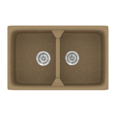 Νεροχύτης συνθετικός γρανίτη Sanitec Classic 318 78x51cm σε χρώμα 16. Metallic Coffee