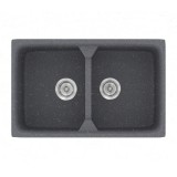 Νεροχύτης συνθετικός γρανίτη Sanitec Classic 318 78x51cm σε χρώμα 17. Metallic Silver