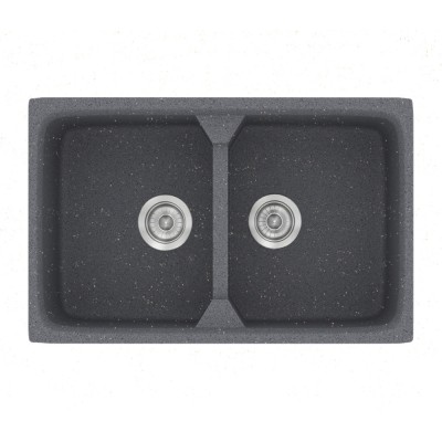 Νεροχύτης συνθετικός γρανίτη Sanitec Classic 318 78x51cm σε χρώμα 17. Metallic Silver