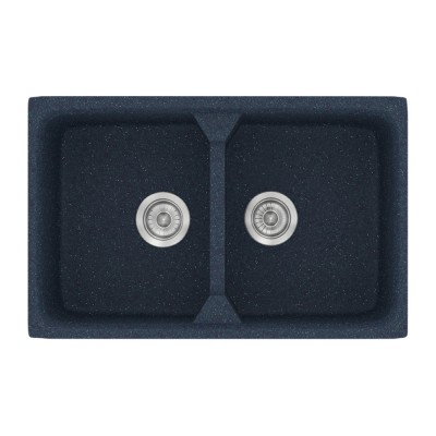 Νεροχύτης συνθετικός γρανίτη Sanitec Classic 318 78x51cm σε χρώμα 18. Granite Blue