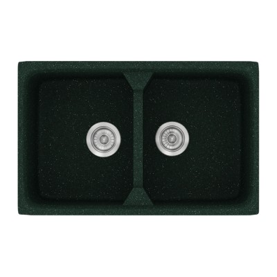 Νεροχύτης συνθετικός γρανίτη Sanitec Classic 318 78x51cm σε χρώμα 19. Granite Green