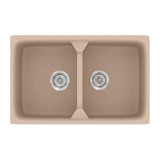 Νεροχύτης συνθετικός γρανίτη Sanitec Classic 318 78x51cm σε χρώμα 21. Granite Sand