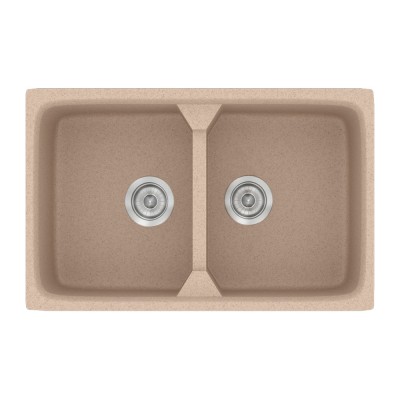 Νεροχύτης συνθετικός γρανίτη Sanitec Classic 318 78x51cm σε χρώμα 21. Granite Sand