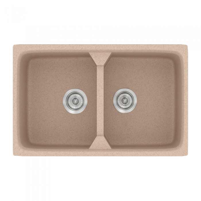 Νεροχύτης συνθετικός γρανίτη Sanitec Classic 318 78x51cm σε χρώμα 21. Granite Sand