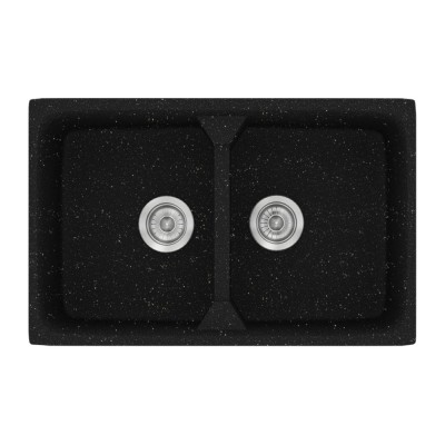 Νεροχύτης συνθετικός γρανίτη Sanitec Classic 318 78x51cm σε χρώμα 22. Metallic Space