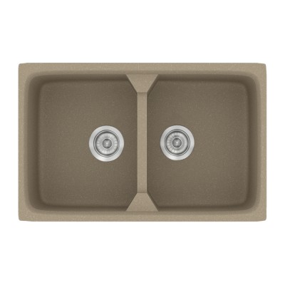 Νεροχύτης συνθετικός γρανίτη Sanitec Classic 318 78x51cm σε χρώμα 42. Granite Taupe