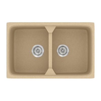 Νεροχύτης συνθετικός γρανίτη Sanitec Classic 318 78x51cm σε χρώμα 45. Granite Cappucino