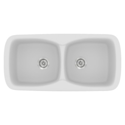 Νεροχύτης συνθετικός γρανίτη Sanitec Classic 319 93x51cm σε χρώμα 00. White