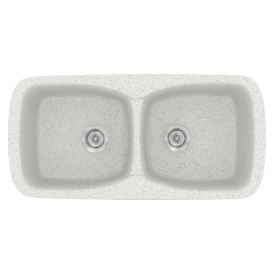 Νεροχύτης συνθετικός γρανίτη Sanitec Classic 319 93x51cm σε χρώμα 01. Granite White