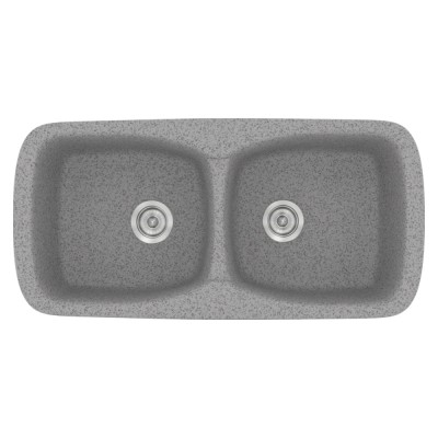 Νεροχύτης συνθετικός γρανίτη Sanitec Classic 319 93x51cm σε χρώμα 04. Granite Grey