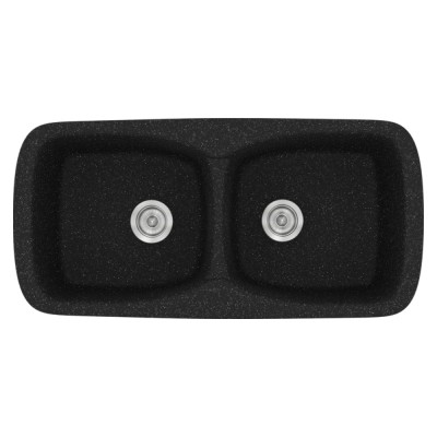 Νεροχύτης συνθετικός γρανίτη Sanitec Classic 319 93x51cm σε χρώμα 05. Granite Black