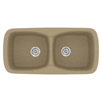 Νεροχύτης συνθετικός γρανίτη Sanitec Classic 319 93x51cm σε χρώμα 15. Metallic Cream