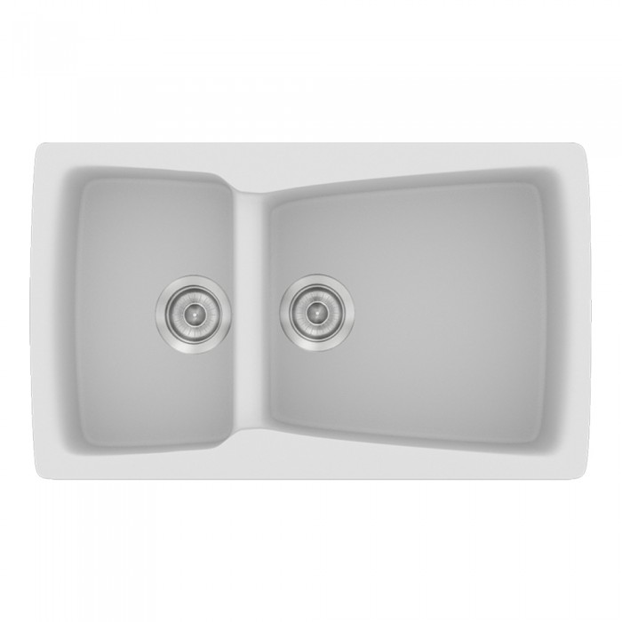 Νεροχύτης συνθετικός γρανίτη Sanitec Classic 320 79x50cm σε χρώμα 00. White