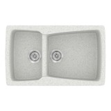 Νεροχύτης συνθετικός γρανίτη Sanitec Classic 320 79x50cm σε χρώμα 01. Granite White