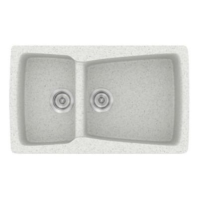 Νεροχύτης συνθετικός γρανίτη Sanitec Classic 320 79x50cm σε χρώμα 01. Granite White