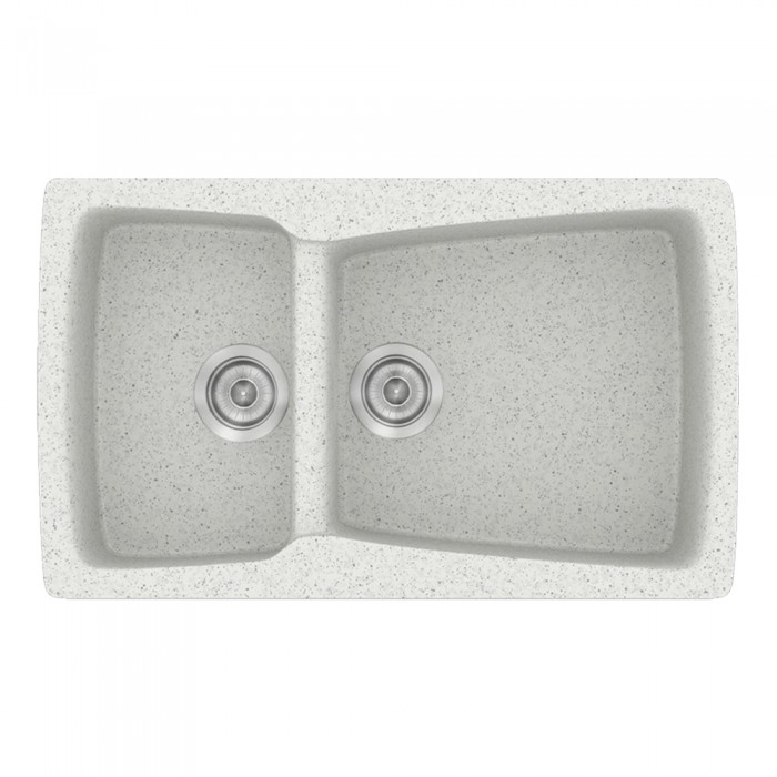 Νεροχύτης συνθετικός γρανίτη Sanitec Classic 320 79x50cm σε χρώμα 01. Granite White