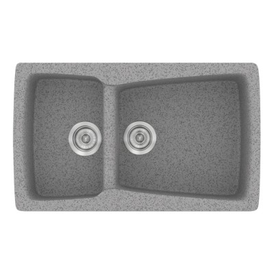 Νεροχύτης συνθετικός γρανίτη Sanitec Classic 320 79x50cm σε χρώμα 04. Granite Grey