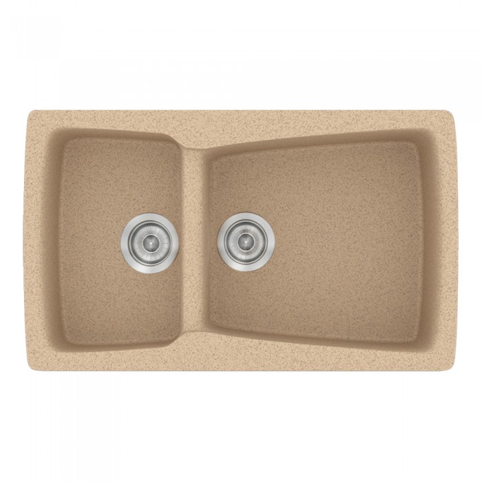 Νεροχύτης συνθετικός γρανίτη Sanitec Classic 320 79x50cm σε χρώμα 10. Granite Beige