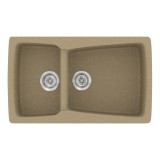 Νεροχύτης συνθετικός γρανίτη Sanitec Classic 320 79x50cm σε χρώμα 15. Metallic Cream