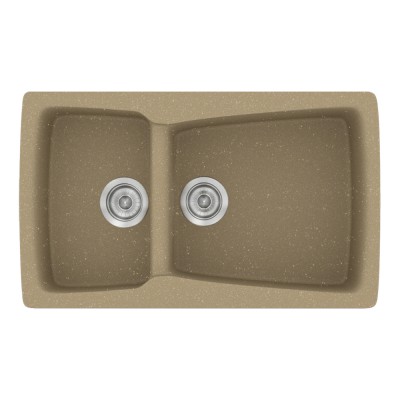 Νεροχύτης συνθετικός γρανίτη Sanitec Classic 320 79x50cm σε χρώμα 15. Metallic Cream