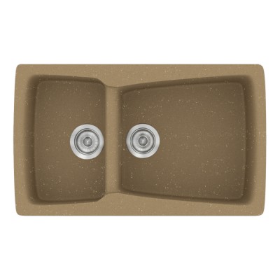 Νεροχύτης συνθετικός γρανίτη Sanitec Classic 320 79x50cm σε χρώμα 16. Metallic Coffee