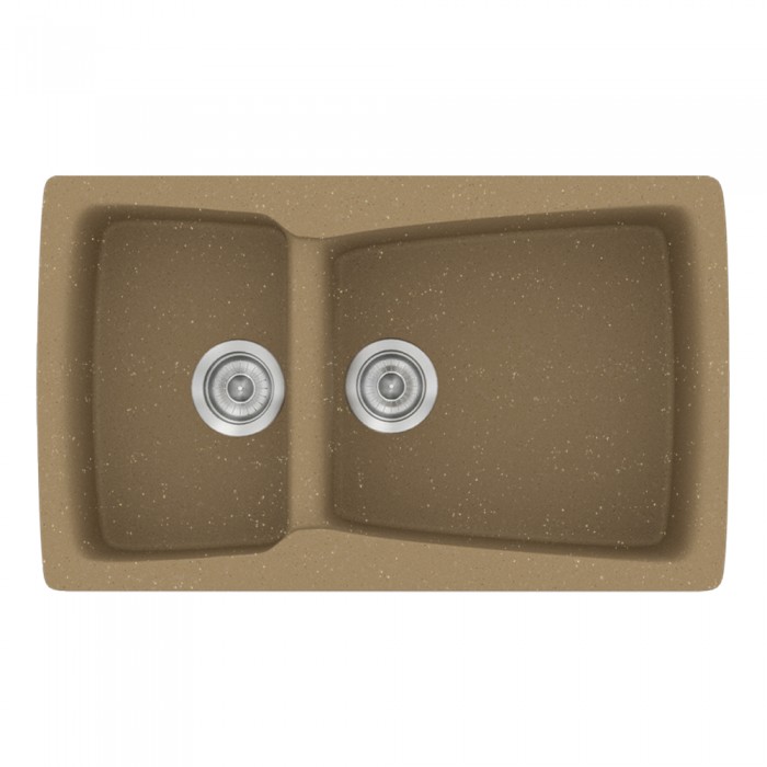 Νεροχύτης συνθετικός γρανίτη Sanitec Classic 320 79x50cm σε χρώμα 16. Metallic Coffee